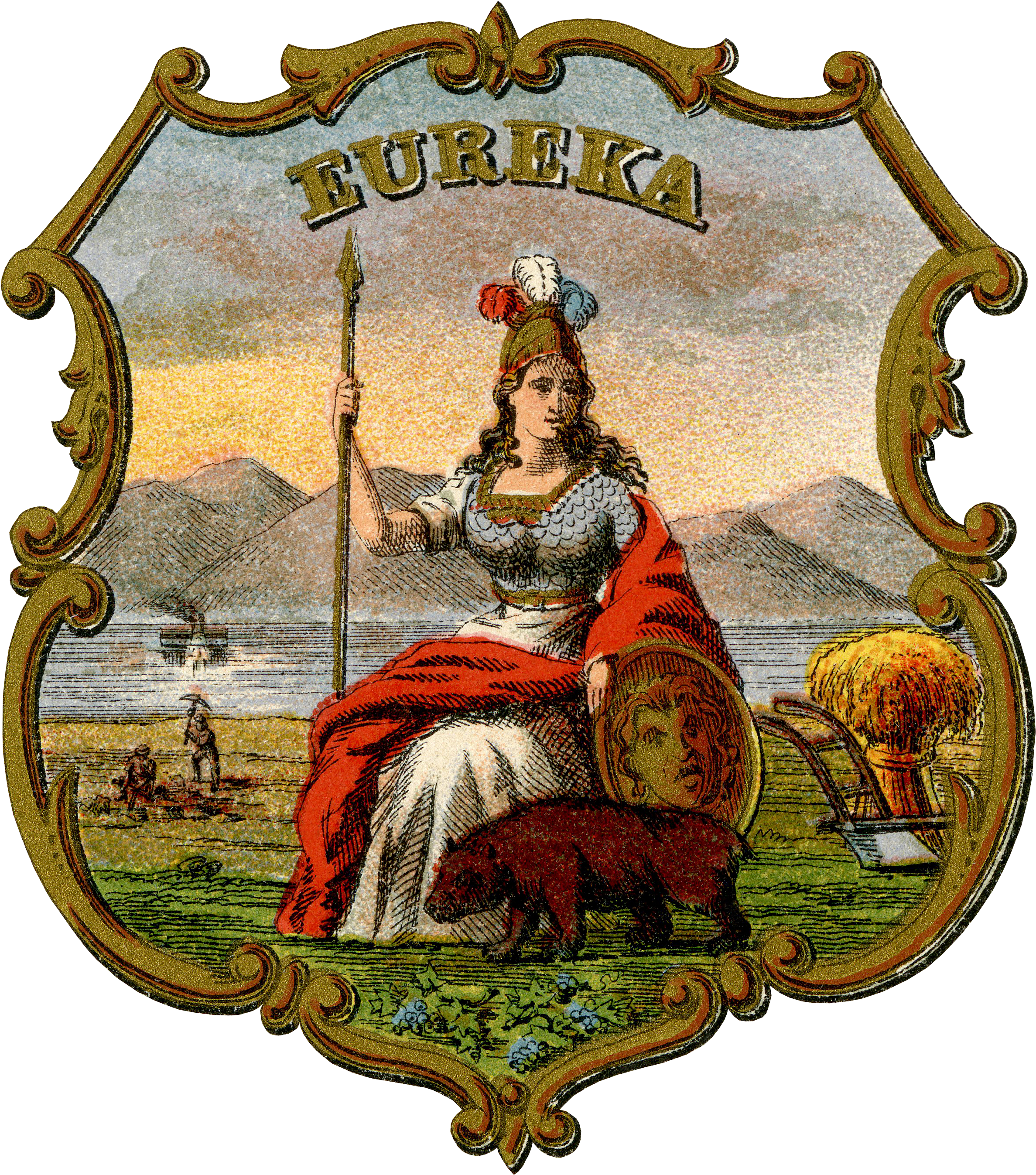 Eureka Vintage Illustration PNG Image