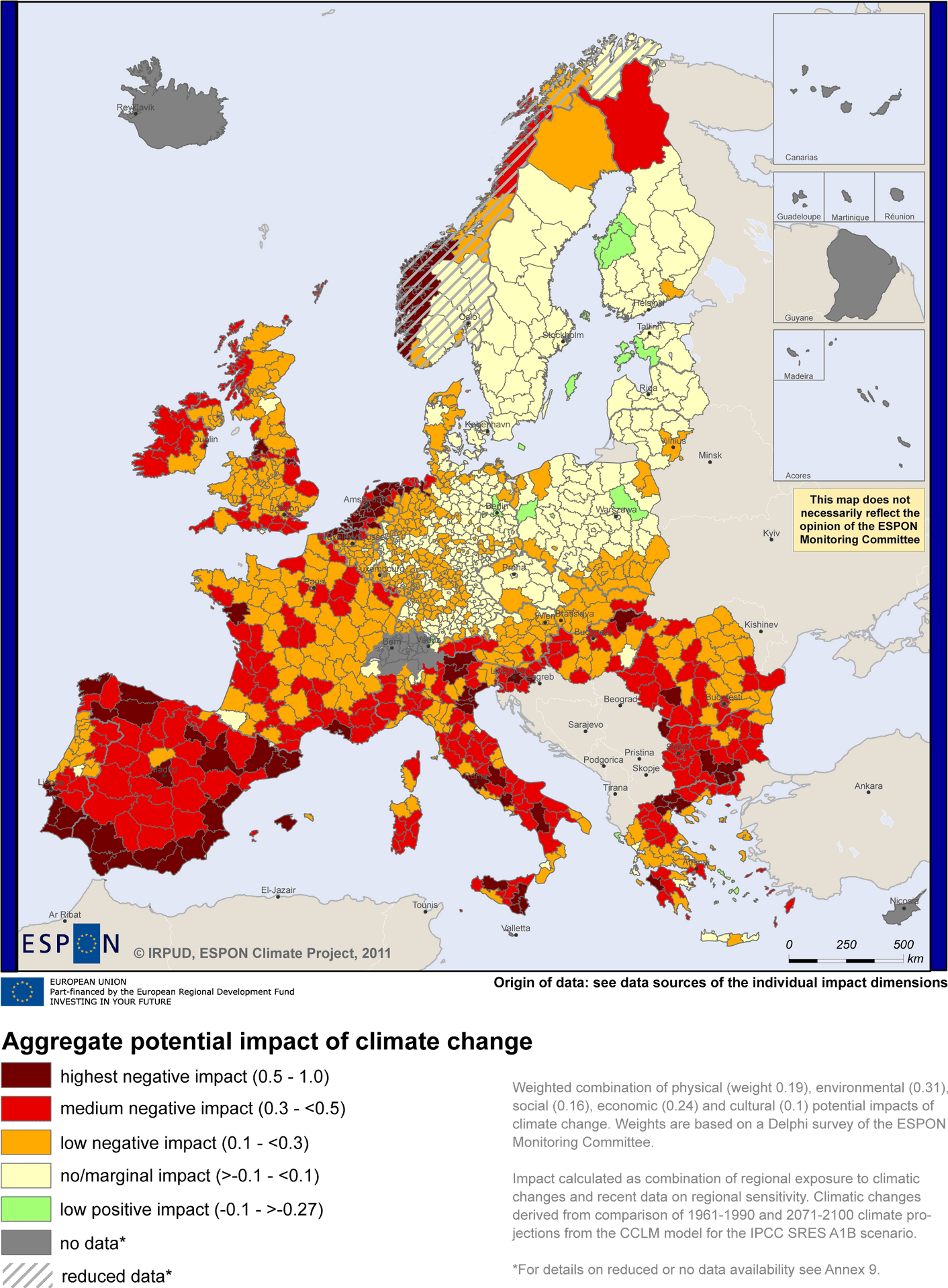 Europe Climate Change Impact Map2011 PNG Image