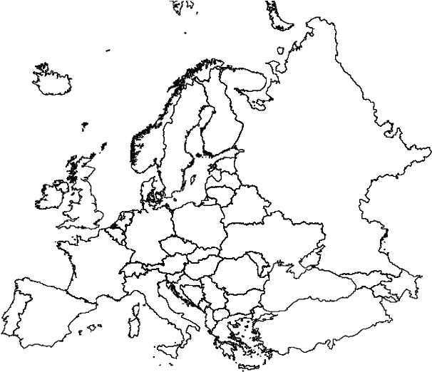 Europe Outline Map PNG Image