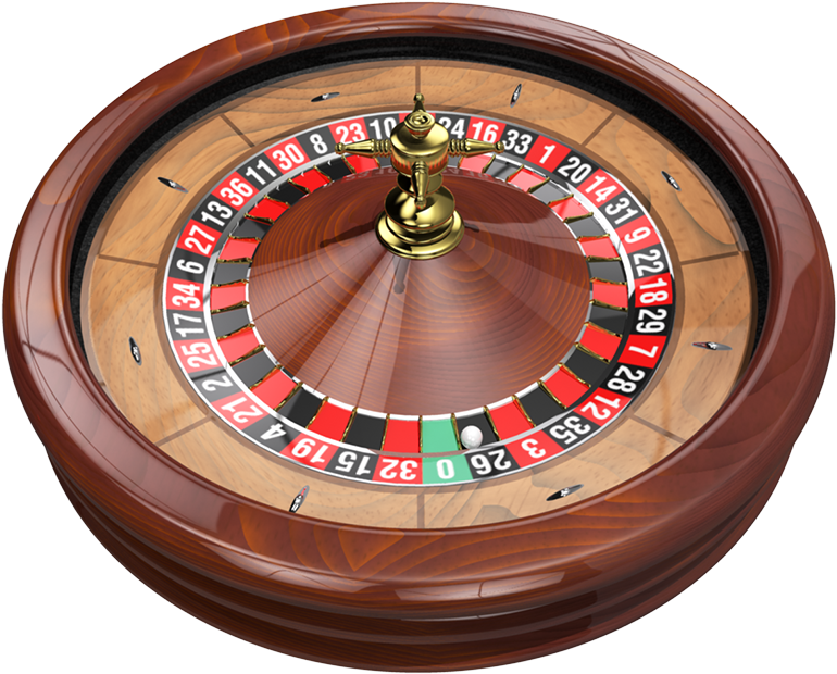 European Roulette Wheel Top View PNG Image