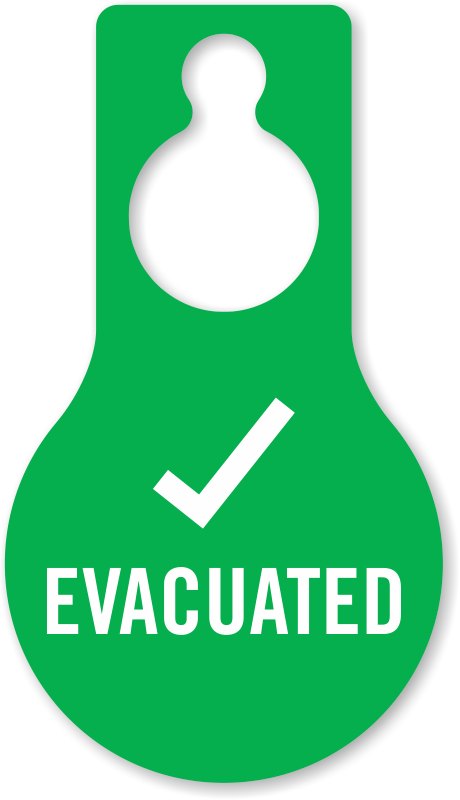 Evacuated Sign Graphic PNG Image