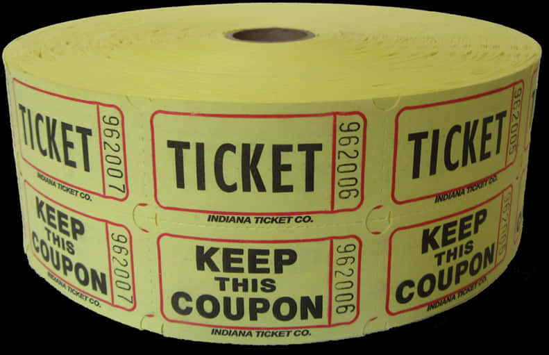 Event Ticket Roll Yellow PNG Image