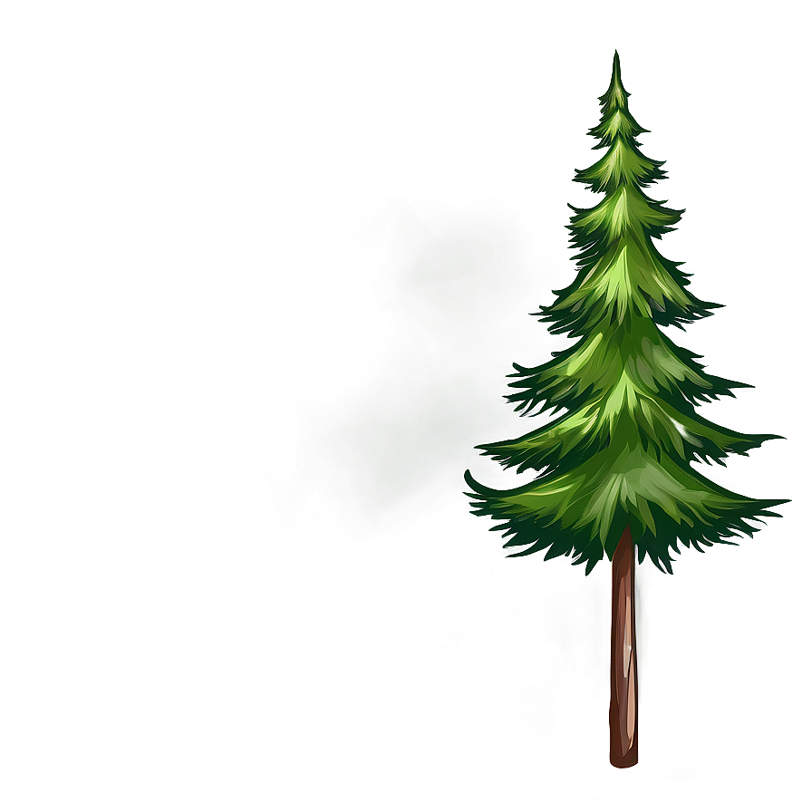 Evergreen Tree With Birds Png Mvp PNG Image