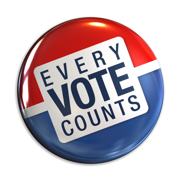 Every Vote Counts Button PNG Image