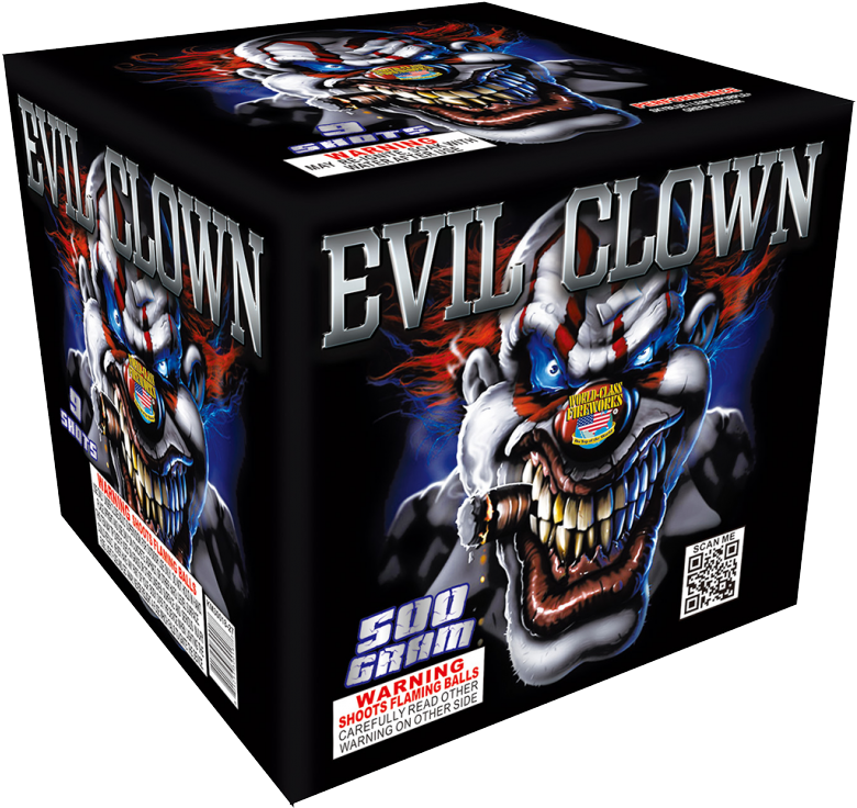 Evil Clown Fireworks Packaging PNG Image