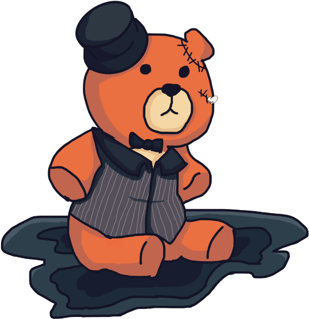 Evil Teddy Bear Cartoon PNG Image