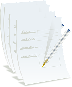 Exam Paperand Pencil PNG Image