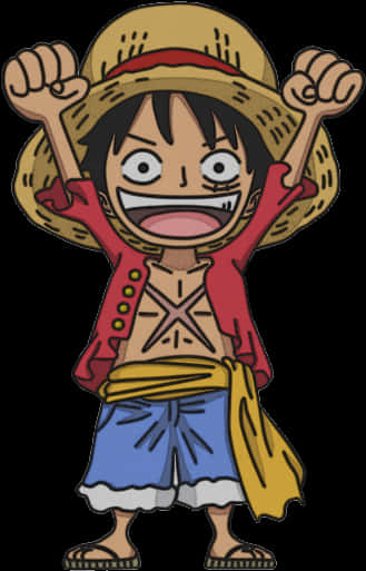 Excited Anime Character Luffy PNG Image