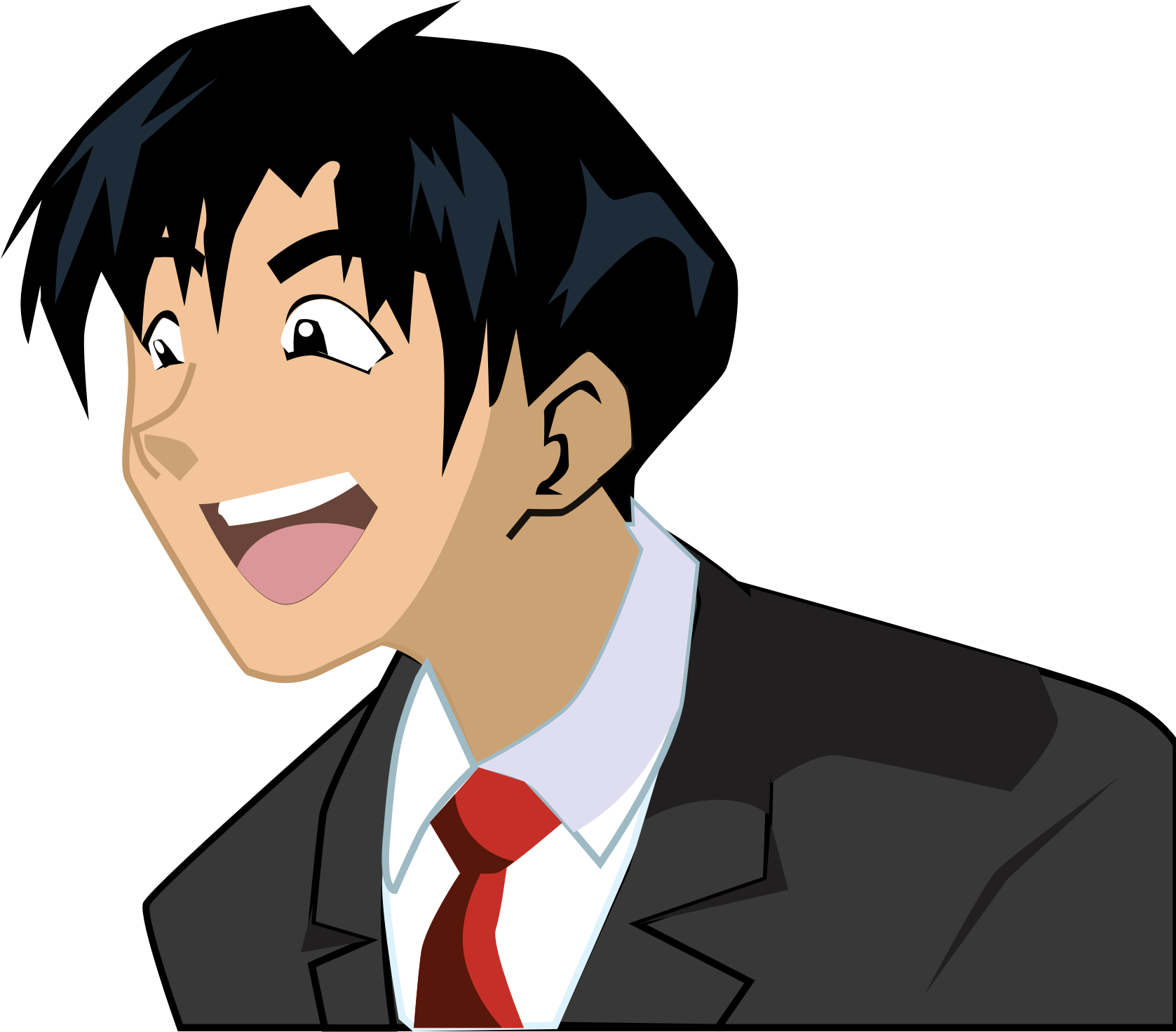 Excited Anime Character PNG Image