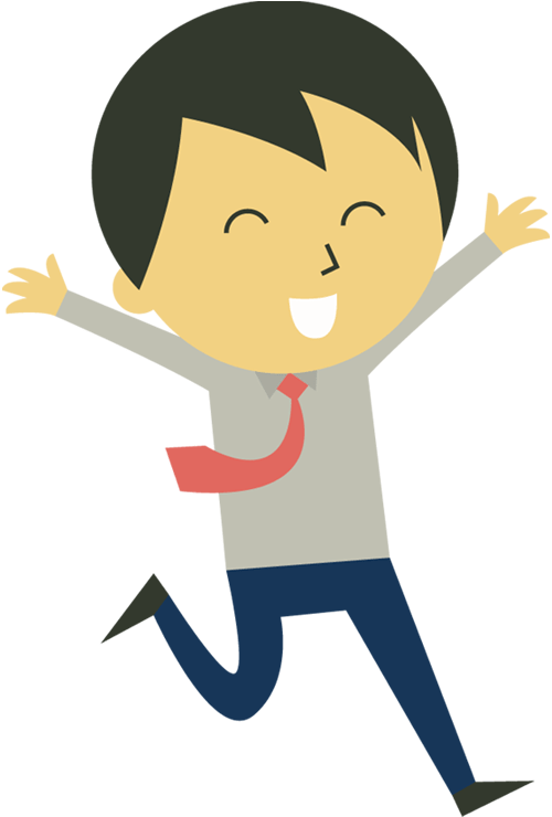 Excited Cartoon Character Jumping PNG Image