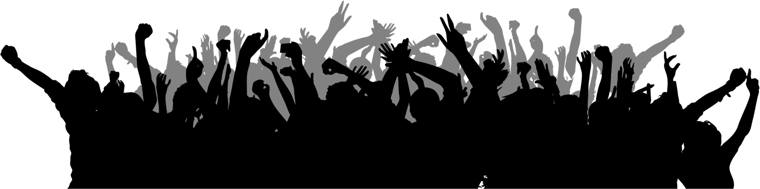 Excited Crowd Silhouette PNG Image