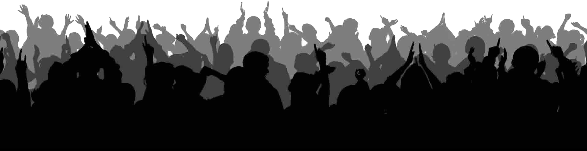 Excited Crowd Silhouette PNG Image