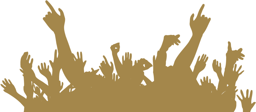 Excited Crowd Silhouette PNG Image