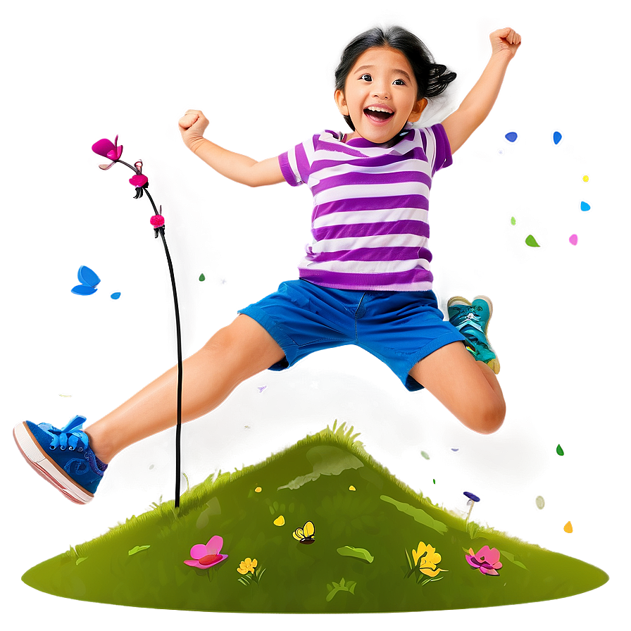 Excited Jump Illustration Png Wfp PNG Image