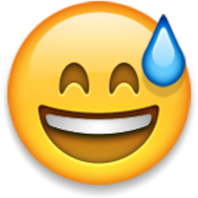 Excited Sweat Emoji PNG Image