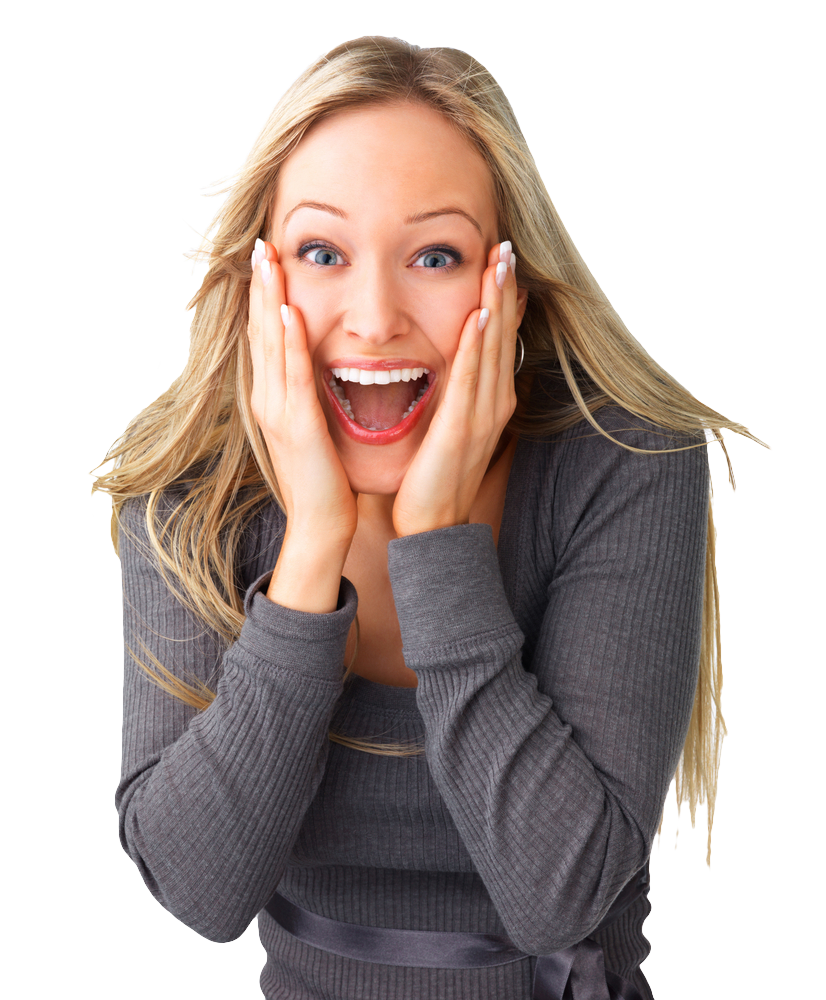 Excited Woman Expression PNG Image