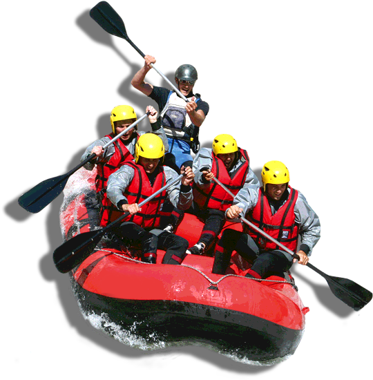 Exciting White Water Rafting Adventure PNG Image