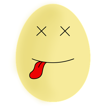 Exhausted Egg Expression PNG Image