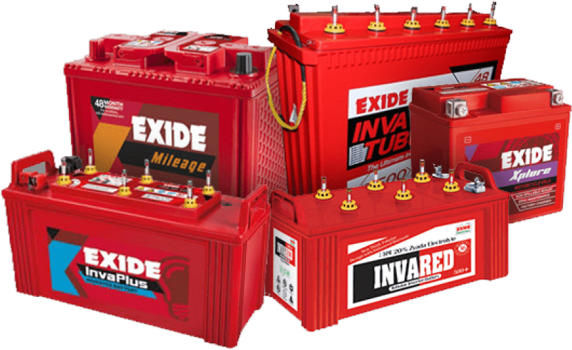 Exide Battery Collection PNG Image