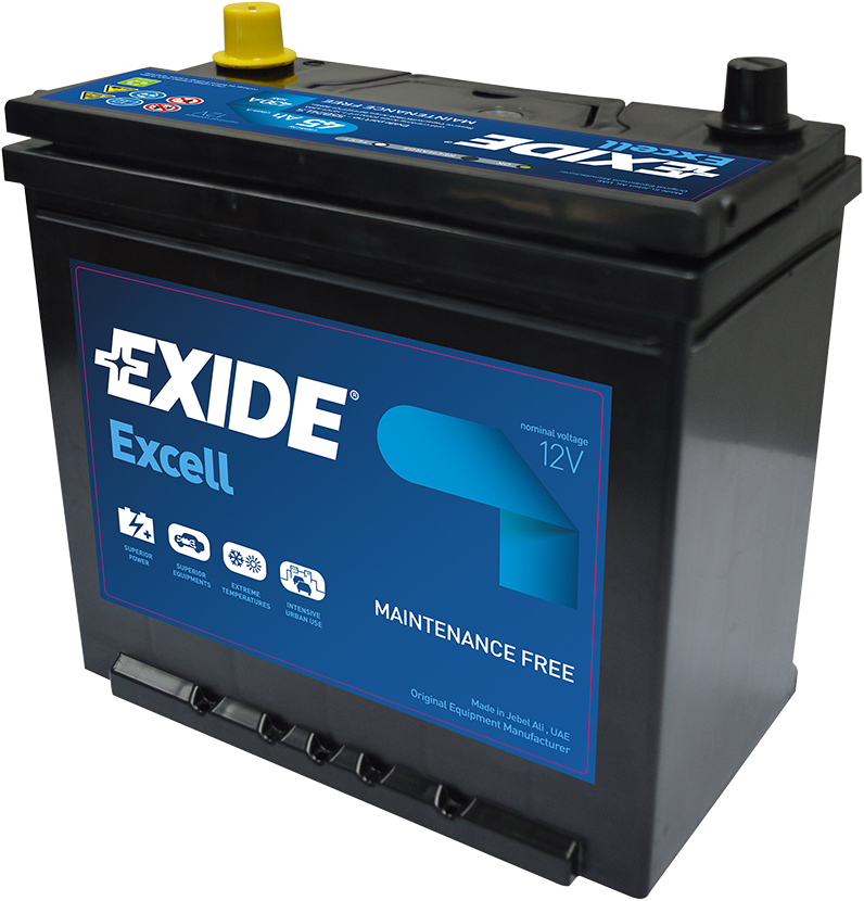 Exide Excell12 V Maintenance Free Battery PNG Image