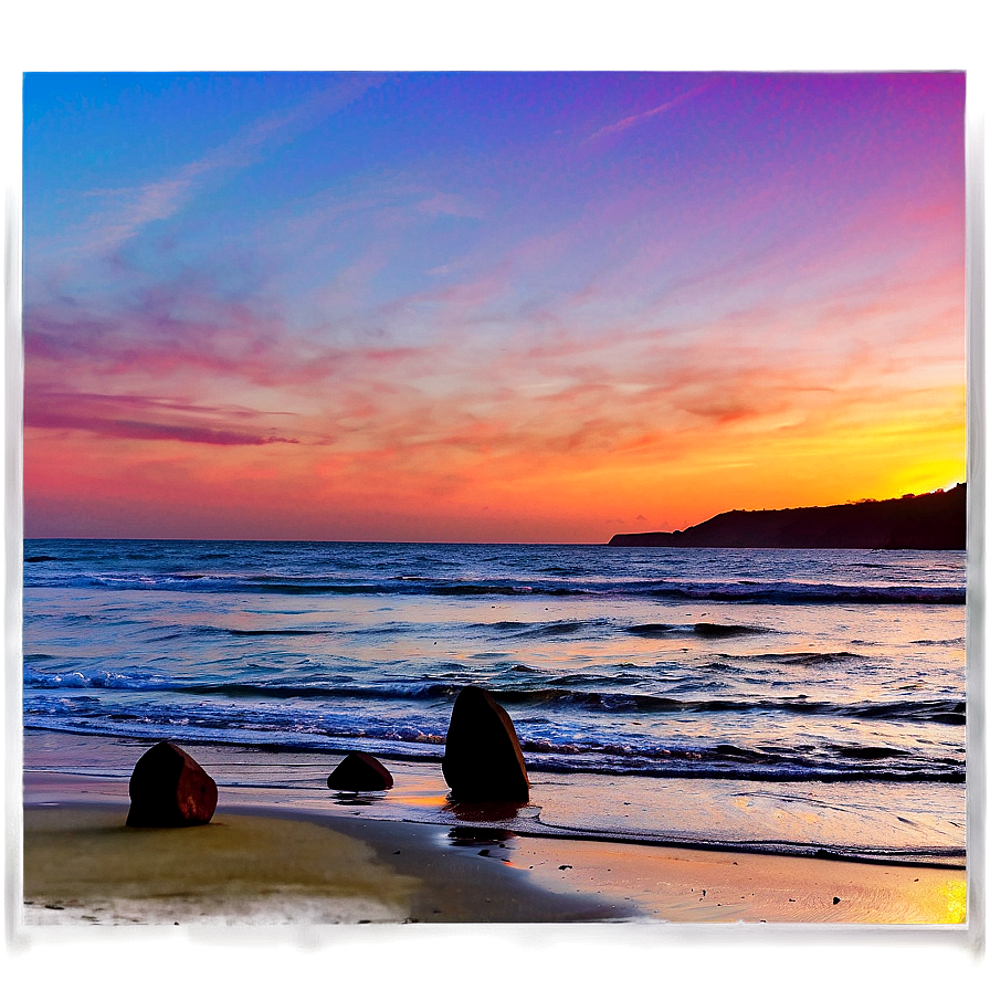 Exotic Beach Sunset Picture Png Lve PNG Image