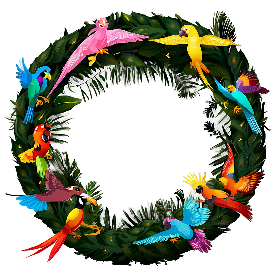 Exotic Bird Paradise Wreath Png Hrf42 PNG Image