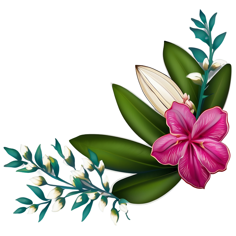 Exotic Flora Border Png 28 PNG Image