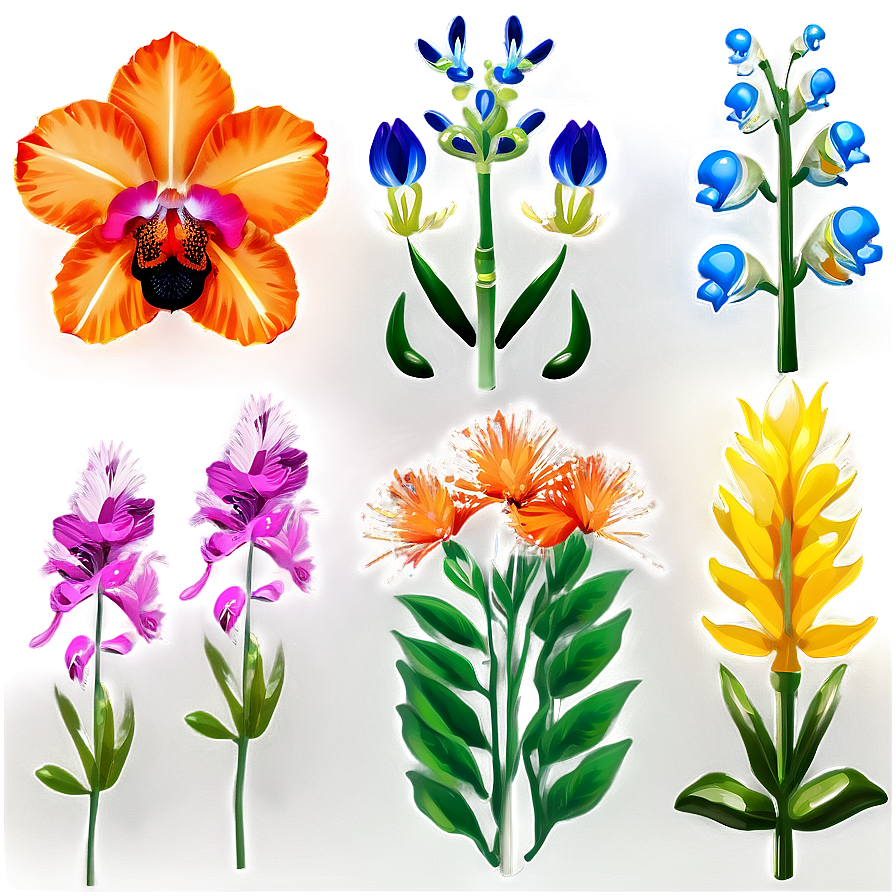 Exotic Flowers Collection Png 04292024 PNG Image