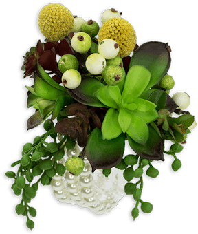 Exotic Green Floral Arrangement PNG Image