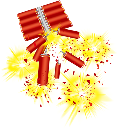 Exploding Firecrackers Illustration PNG Image