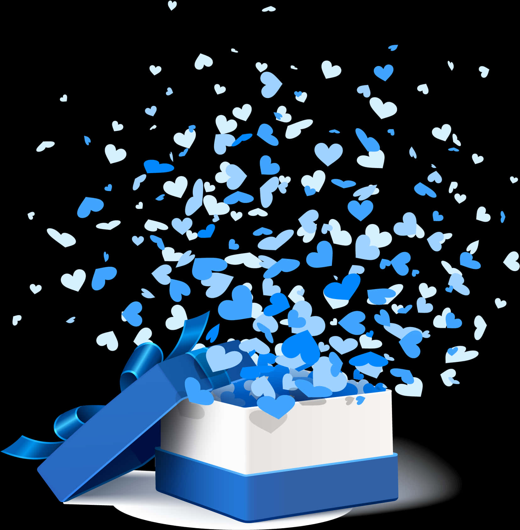 Exploding Heart Gift Box PNG Image