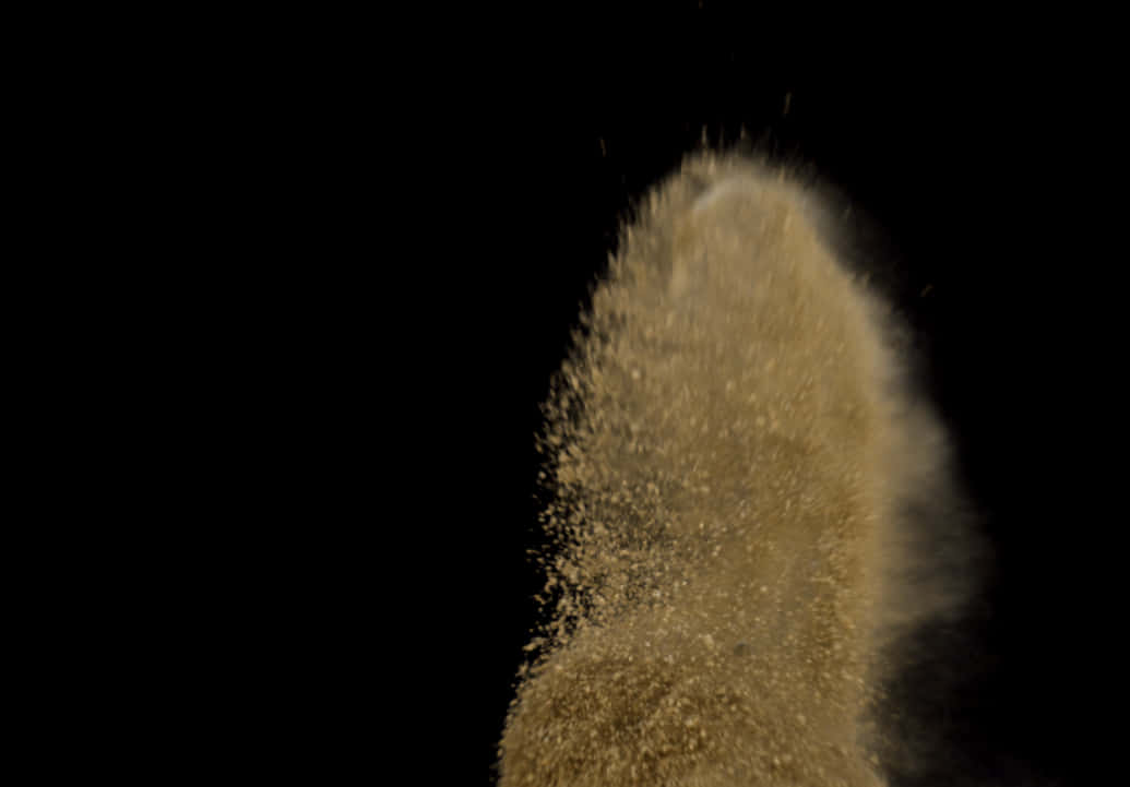 Exploding Sand Cloud Dark Background PNG Image