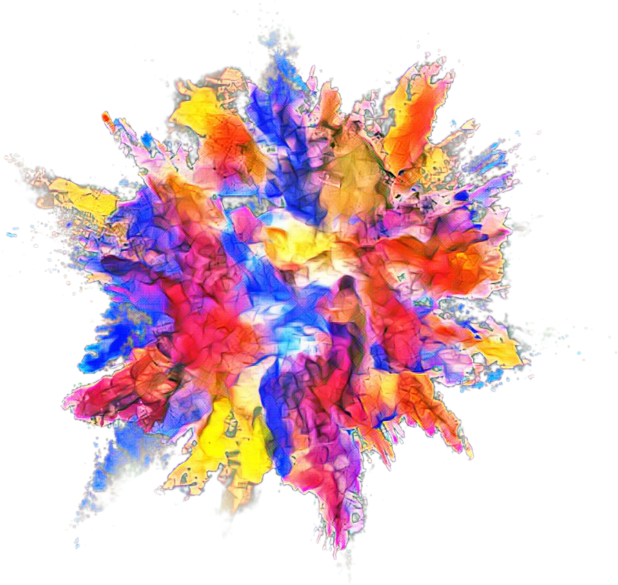 Explosive Color Splash PNG Image