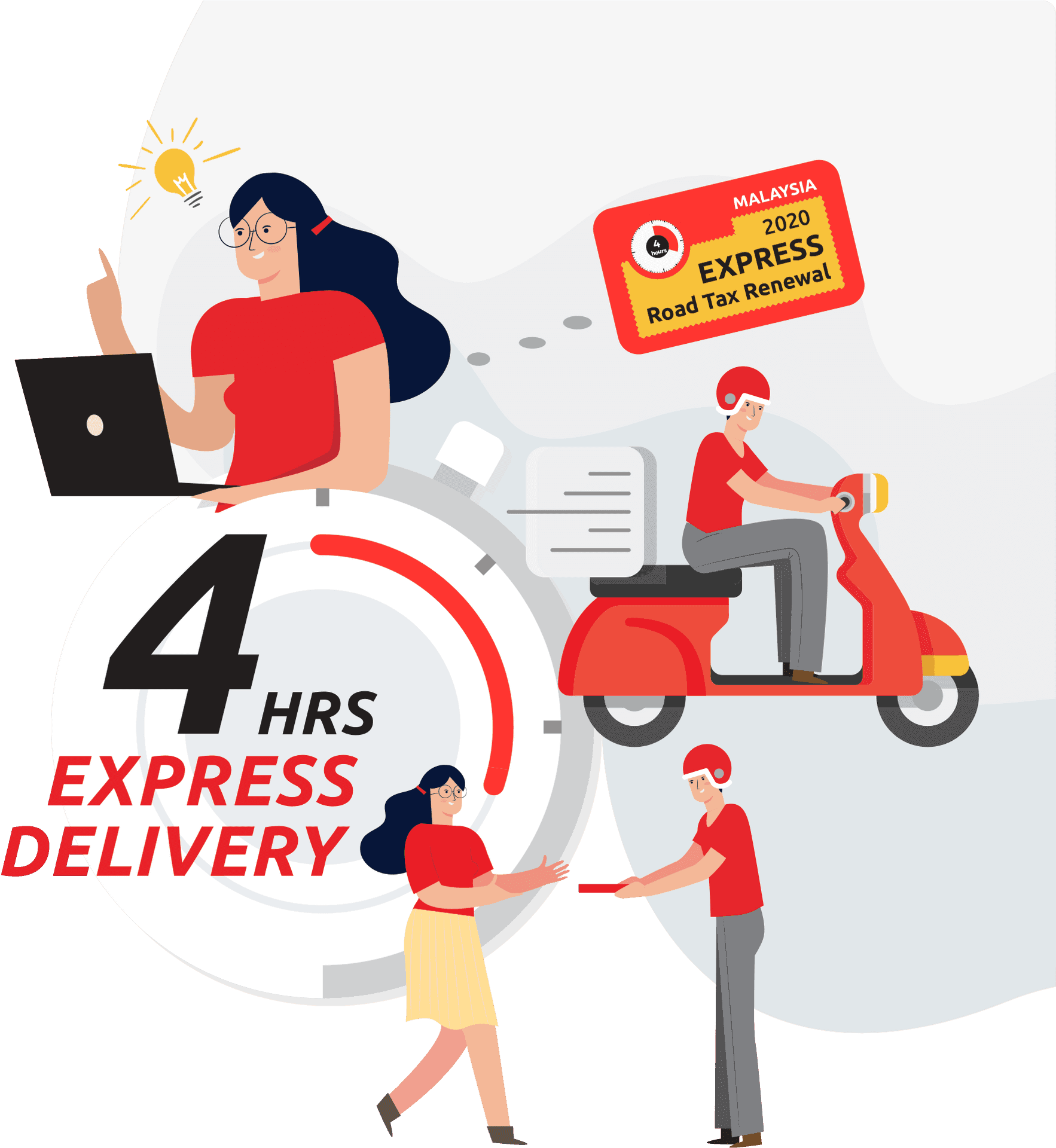 Express Delivery Service4 Hours Illustration PNG Image