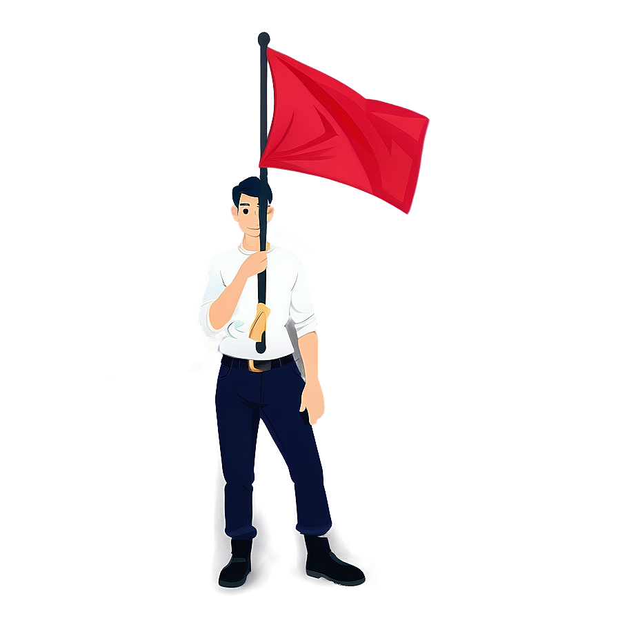 Expressive Red Flag Character Png Sxh PNG Image