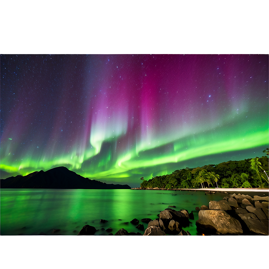 Exquisite Aurora Over Bay Png Tto PNG Image