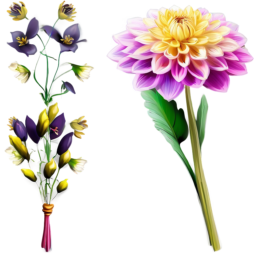 Exquisite Dahlia Bouquet Png 06112024 PNG Image