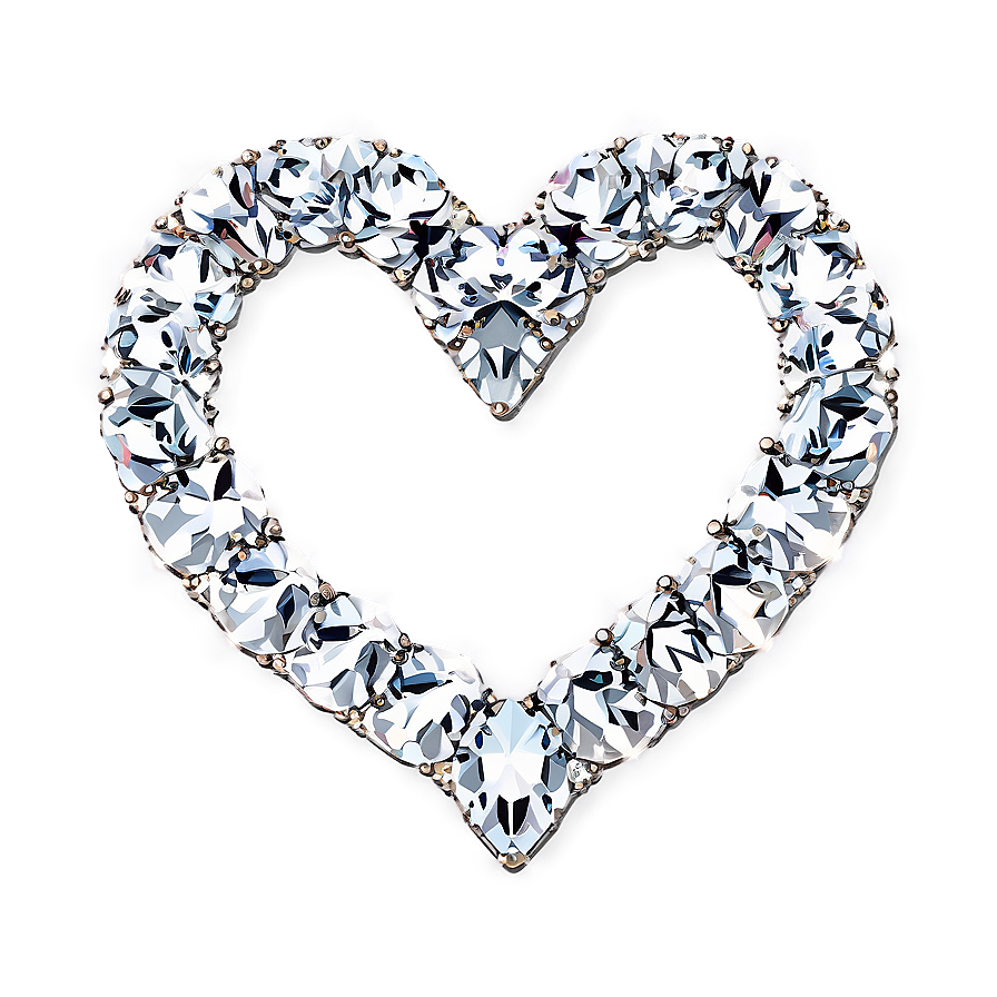 Exquisite Diamond Heart Detail Png Kdk41 PNG Image