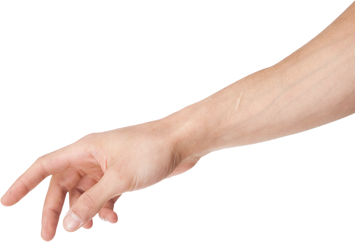 Extended Human Arm Transparent Background PNG Image