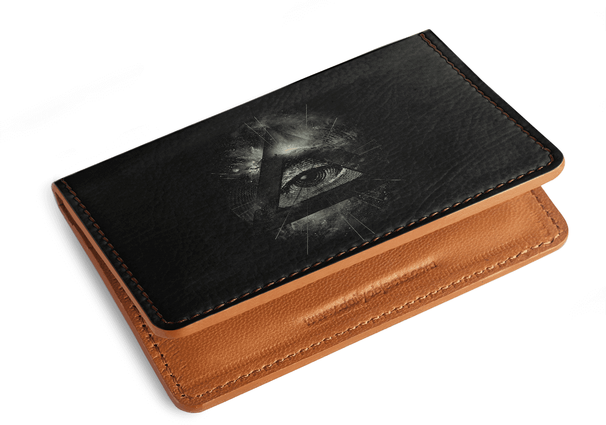 Eye Design Leather Wallet PNG Image