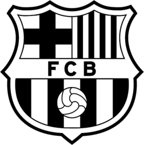 F C Barcelona Logo Blackand White PNG Image