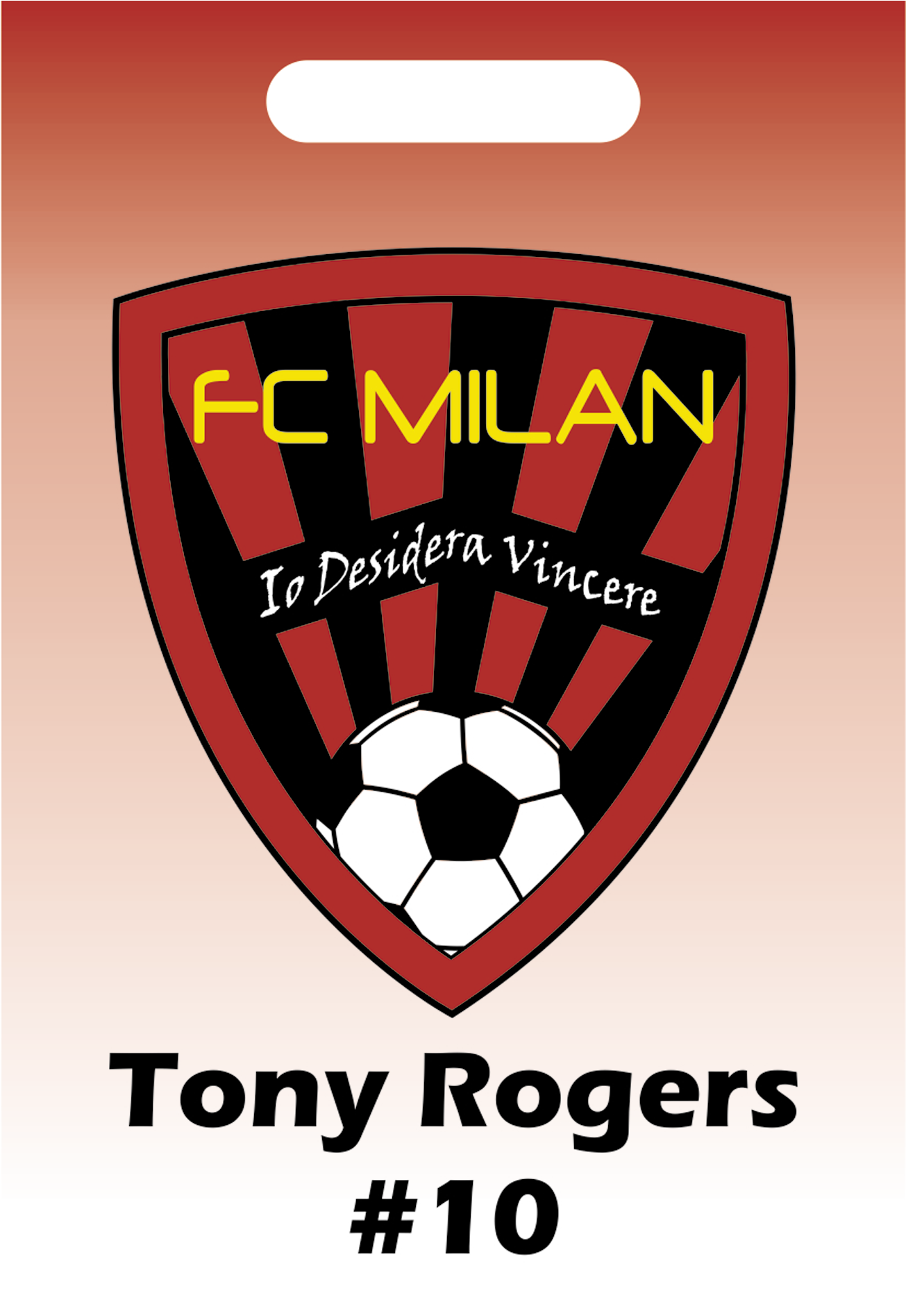 F C Milan Luggage Tag Design PNG Image