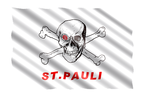 F C St Pauli Skull Flag PNG Image