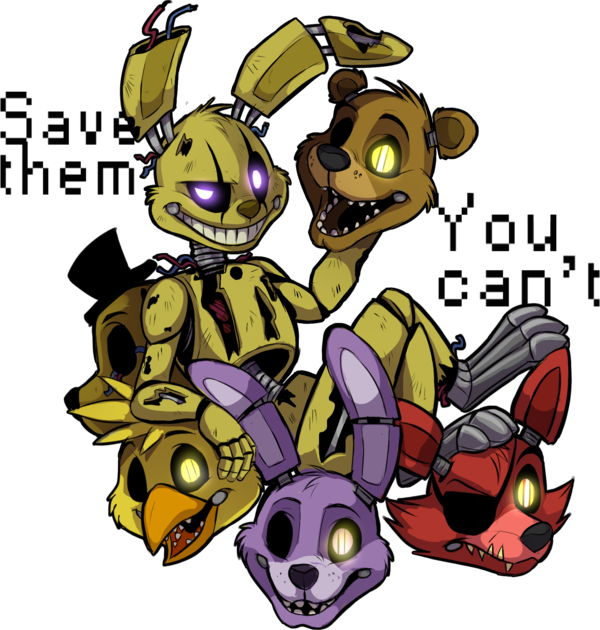 F N A F_ Animated_ Characters_ Group PNG Image