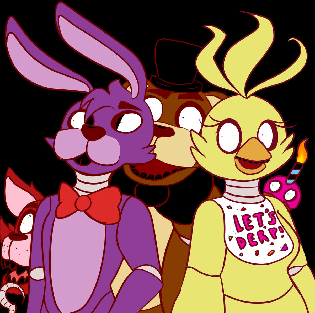 F N A F_ Animated_ Characters_ Group PNG Image