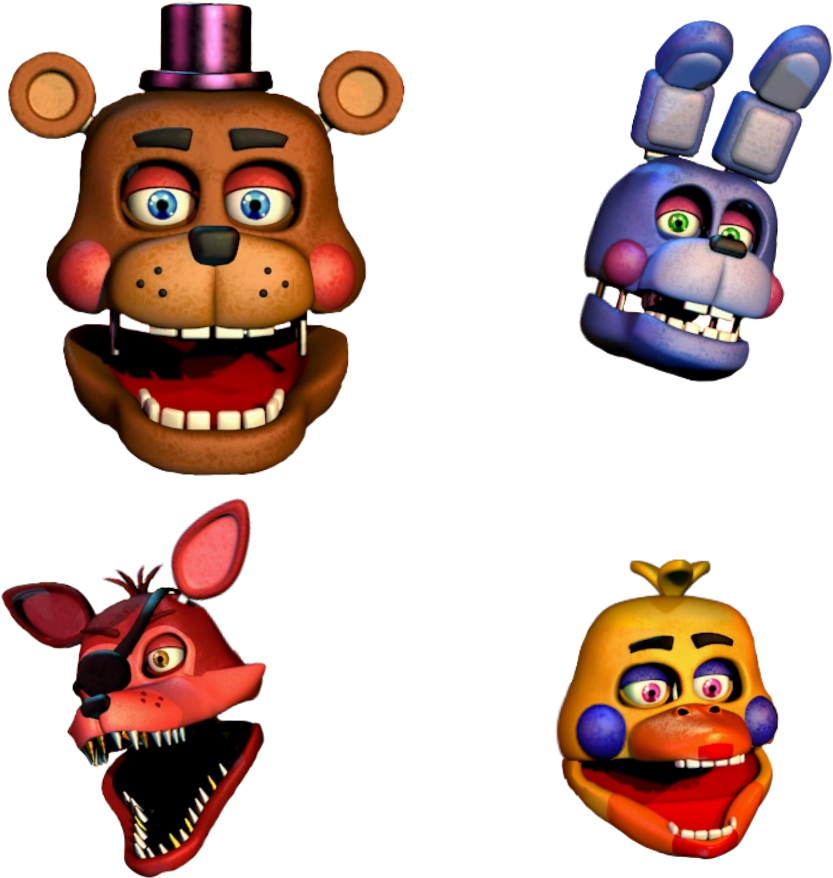 F N A F Animatronic Heads PNG Image