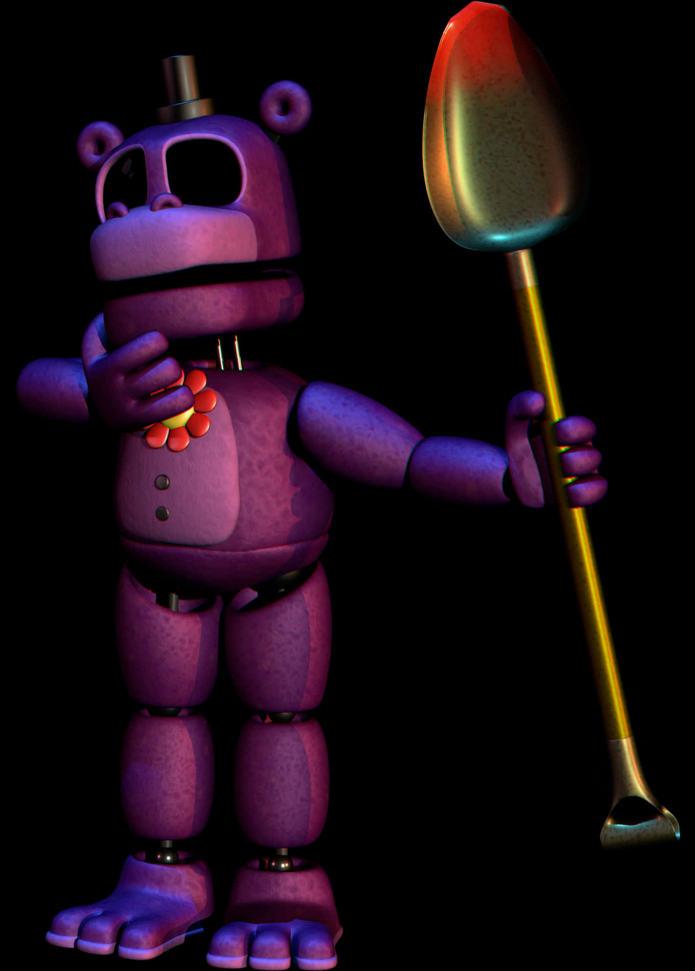 F N A F Purple Robot With Shovel PNG Image