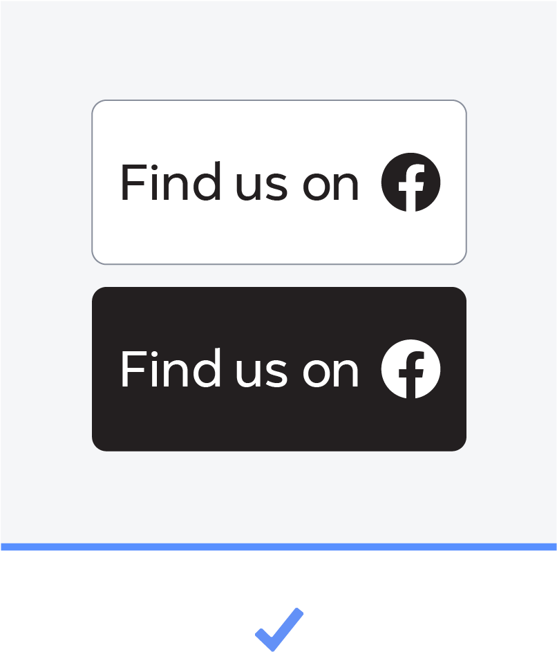 Facebook Find Us Buttons PNG Image