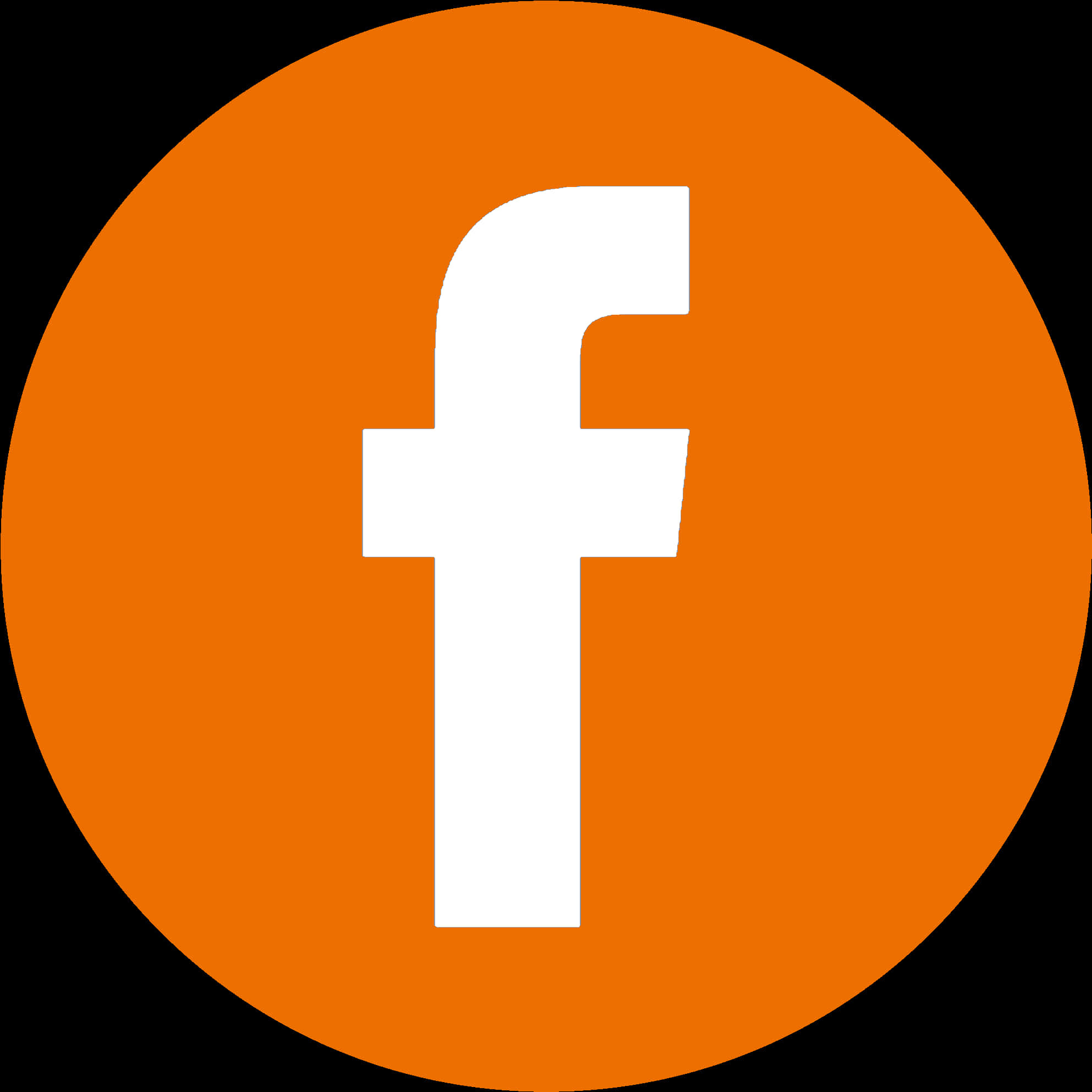 Facebook Icon Orange Background PNG Image