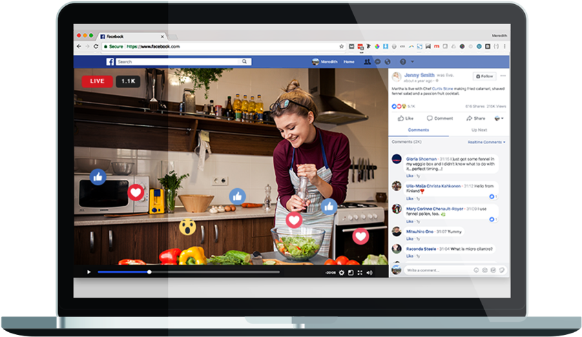 Facebook Live Cooking Demonstration PNG Image